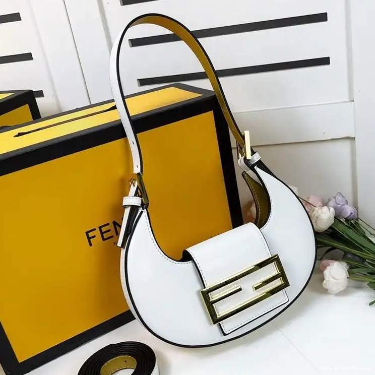 HOT Calf Mini White Hobo Fendi Cookie Leather Bag In 0509